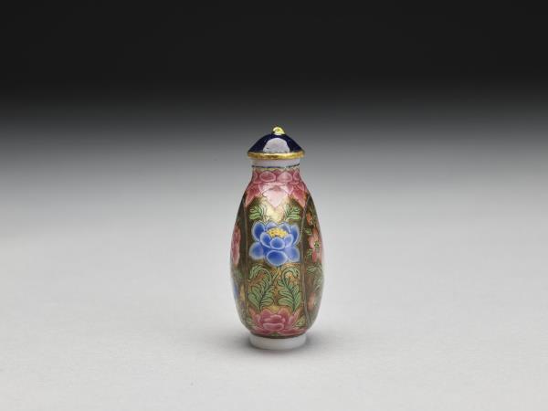 玻璃胎畫琺瑯富貴福壽紋鼻煙壺