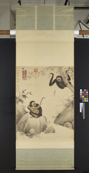 明宣宗戲猿圖　軸