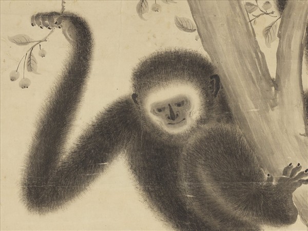 明宣宗戲猿圖　軸