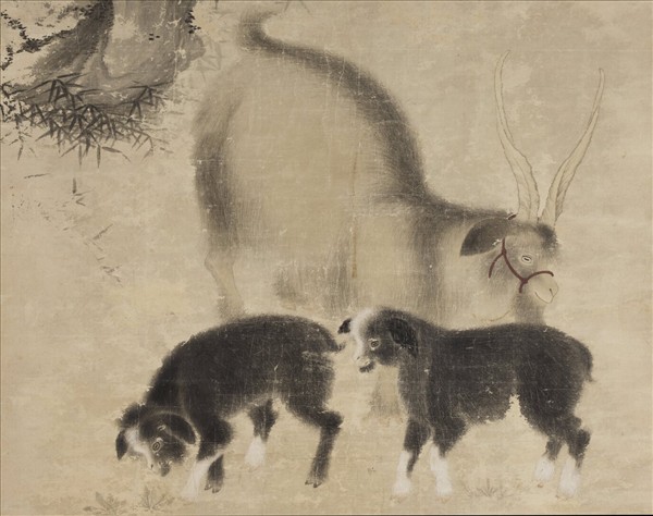 明宣宗畫三陽開泰圖　軸