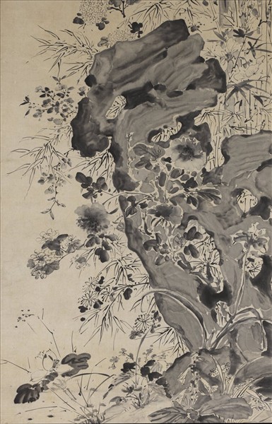 明徐渭花竹　軸