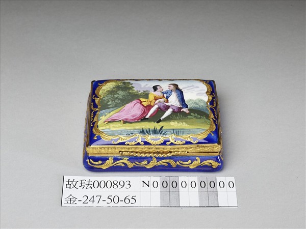 西洋銅胎畫琺瑯人物長方盒