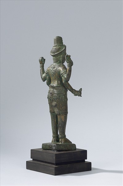 柬埔寨 12-13世紀 青銅鎏金 菩薩立像