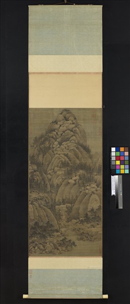 五代南唐巨然秋山問道圖　軸