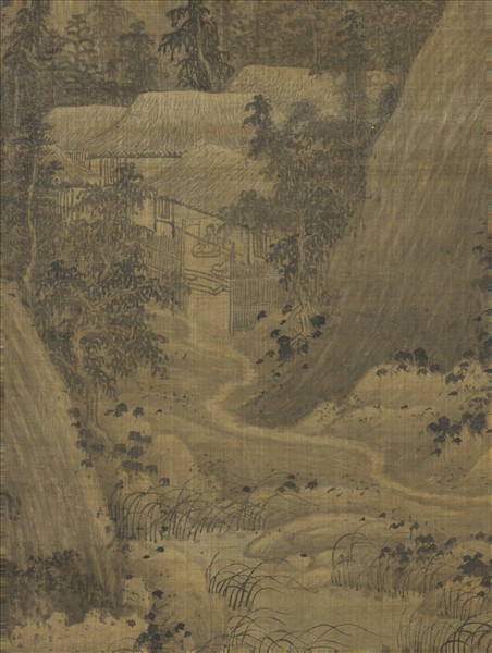 五代南唐巨然秋山問道圖　軸