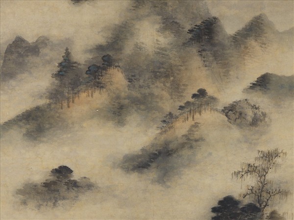 元高克恭林巒烟雨圖　軸