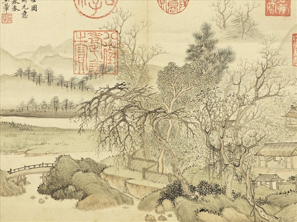 清王翬仿諸家山水　冊　倣唐寅秋林高士圖