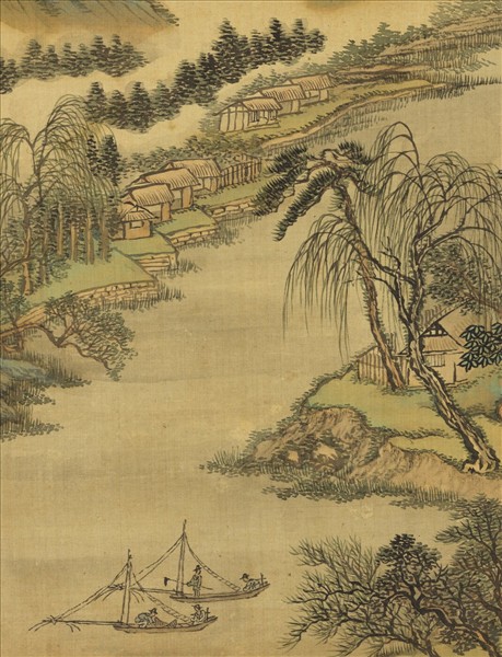 清王翬摹古山水　冊　倣趙大年湖莊圖