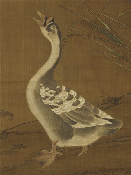 宋崔白蘆花羲愛　軸