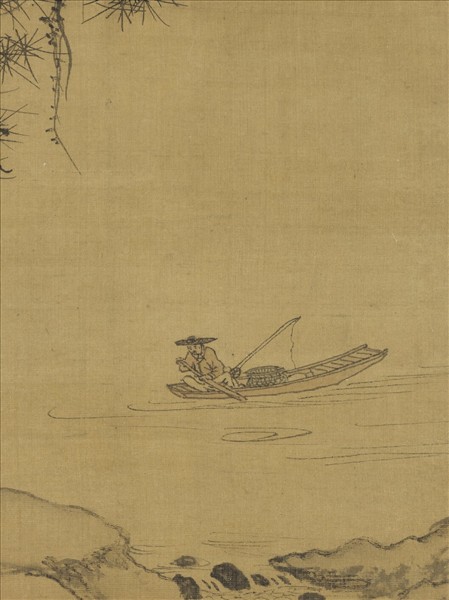 元朱德潤林下鳴琴　軸