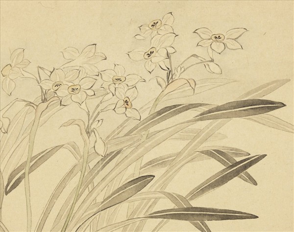 清惲壽平摹古　冊　水仙