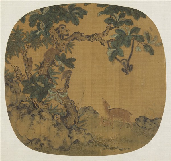 宋元名繪　冊　宋易元吉猿鹿圖