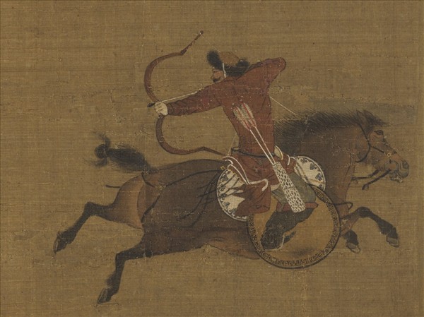 名繪集珍　冊 　宋陳居中平原射鹿圖