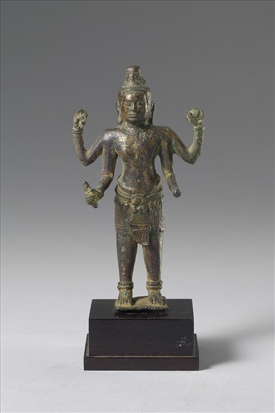 青銅鎏金四臂觀音菩薩立像