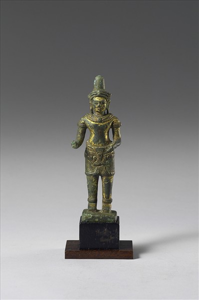 柬埔寨 12-13世紀 青銅鎏金 菩薩立像