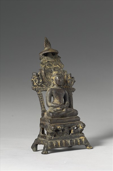 印度東北地區 12世紀 青銅 耆那教聖者薩提那他趺坐像