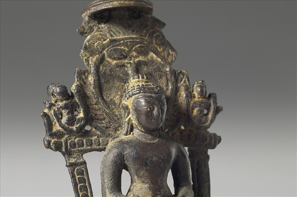 印度東北地區 12世紀 青銅 耆那教聖者薩提那他趺坐像