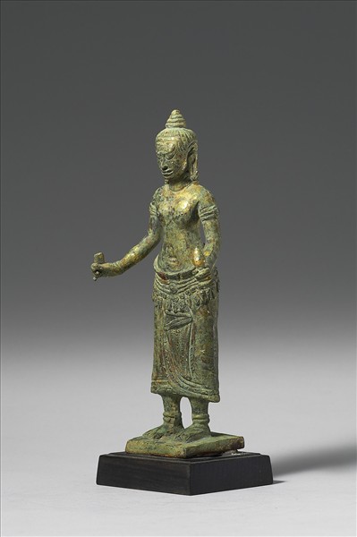 柬埔寨 12-13世紀 青銅鎏金 般若佛母立像