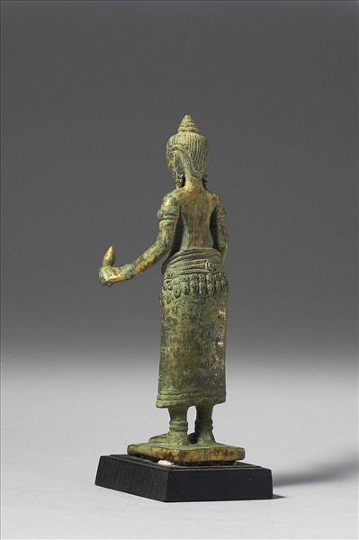 柬埔寨 12-13世紀 青銅鎏金 般若佛母立像