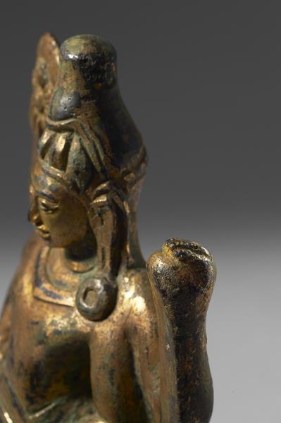 泰國 12世紀 青銅鎏金 毗濕奴神立像