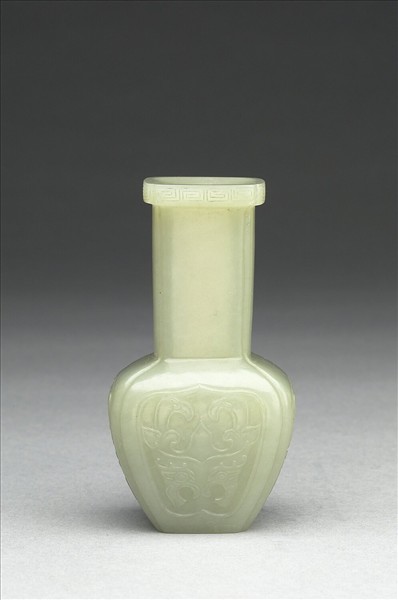 Jade vase with animal-mask pattern by Unknown artist
