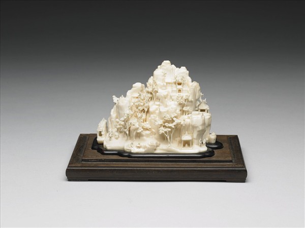 象牙雕山水人物小景