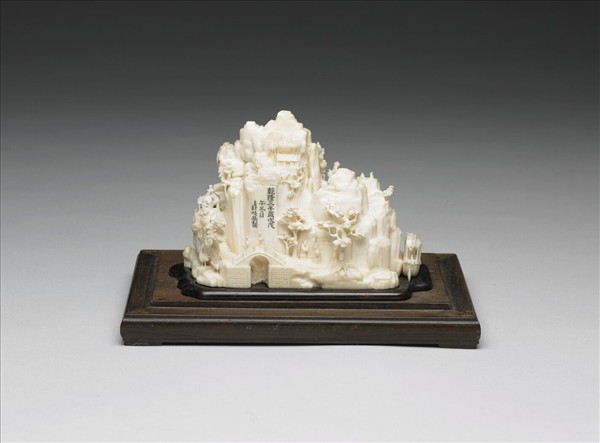 象牙雕山水人物小景