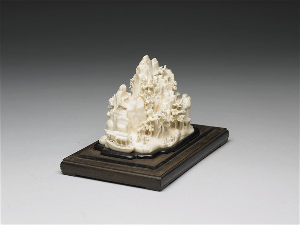 象牙雕山水人物小景