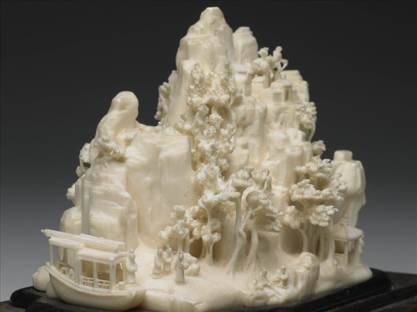 象牙雕山水人物小景