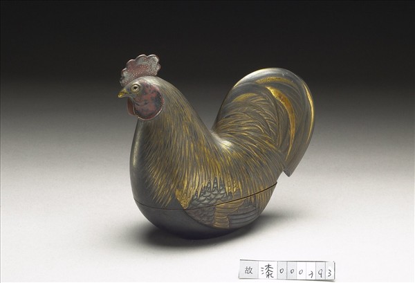 象牙仙工船 附蒔繪公雞盒