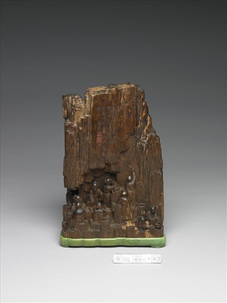 茄楠木雕香山九老