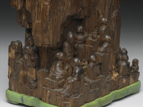 茄楠木雕香山九老