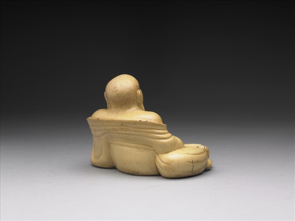 仿時大彬款米色瓷布袋和尚