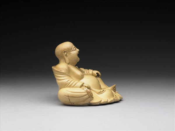 仿時大彬款米色瓷布袋和尚