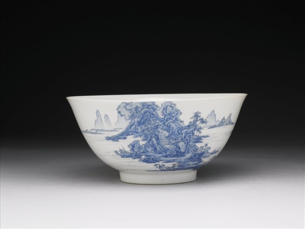 琺瑯彩瓷青山水碗