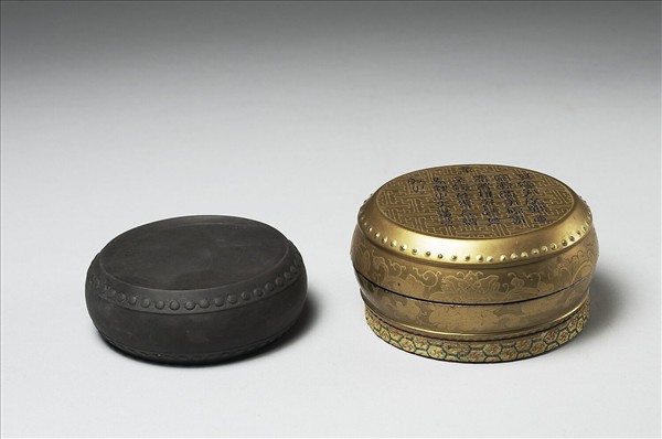 重刻石鼓硯及金漆硯盒