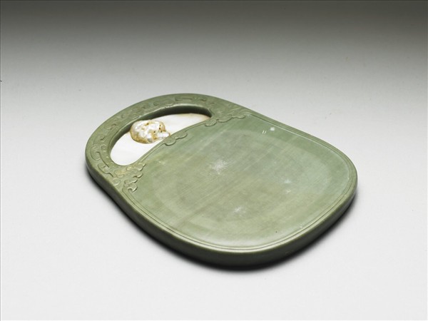 松花石嵌珠硯