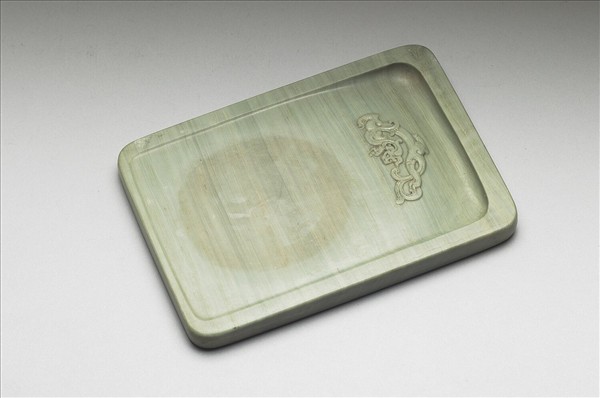 松花石水波紋硯