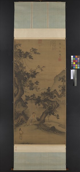 宋馬麟靜聽松風圖　軸