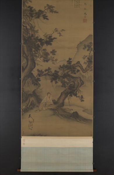 宋馬麟靜聽松風圖　軸