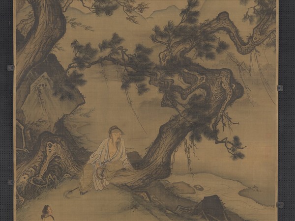 宋馬麟靜聽松風圖　軸