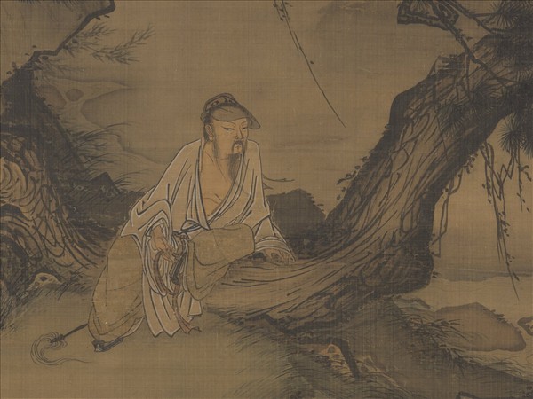 宋馬麟靜聽松風圖　軸