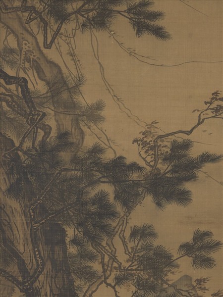 宋馬麟靜聽松風圖　軸