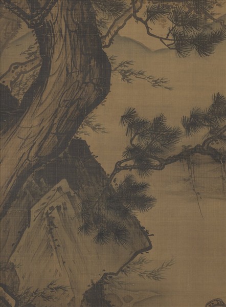 宋馬麟靜聽松風圖　軸