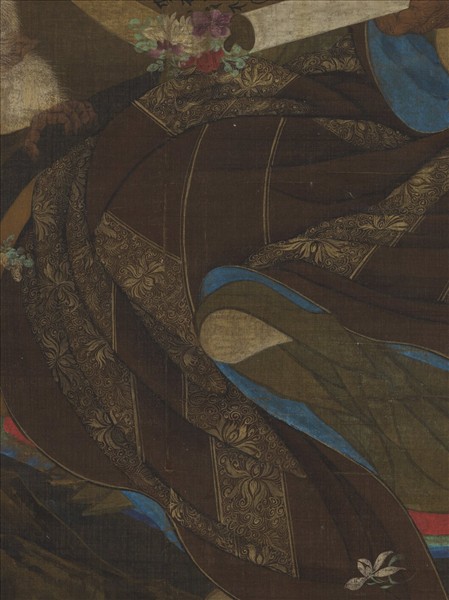 元人宣梵雨花圖　軸