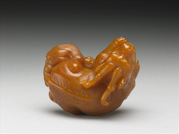 田黃石異獸書鎮