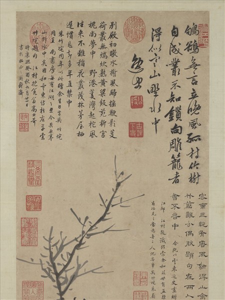 明姚綬畫寒林鸜鵒　軸