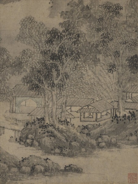 明沈周畫山水　軸