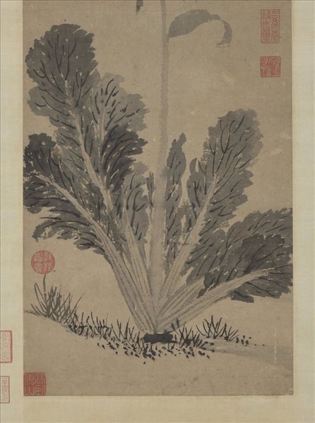 明沈周蔬菜　軸