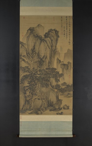 明唐寅畫山路松聲　軸